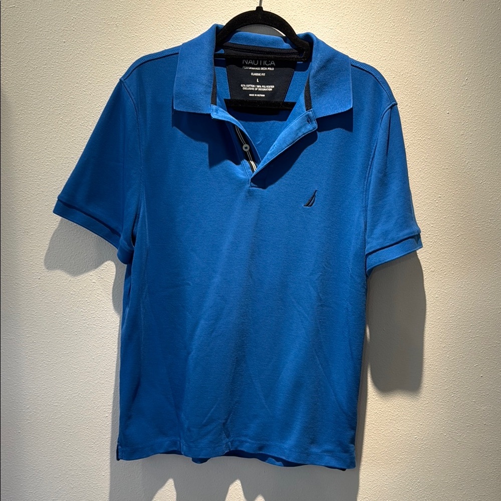 Nautica Men’s Blue Short-Sleeve Polo Shirt